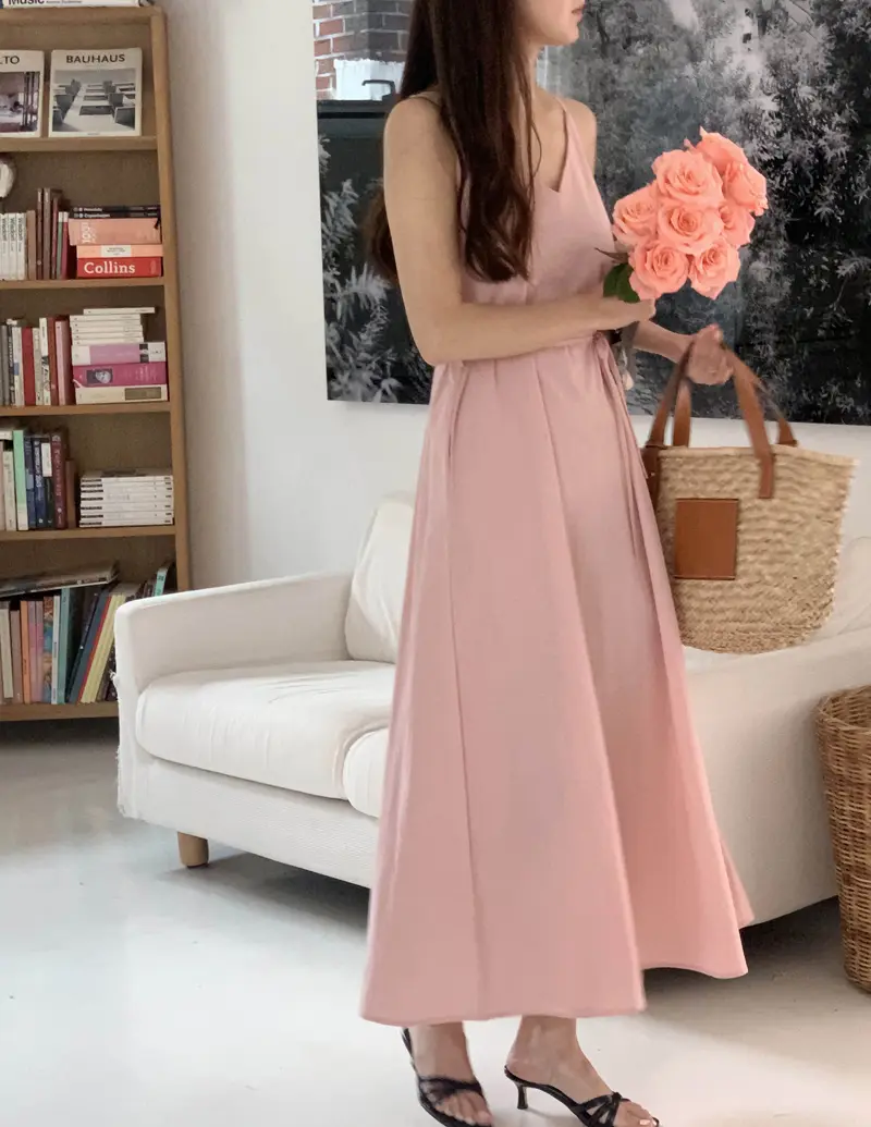 여성용 V넥 민소매 원피스 상세 이미지 18
