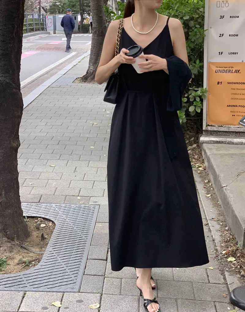 여성용 V넥 민소매 원피스 상세 이미지 27