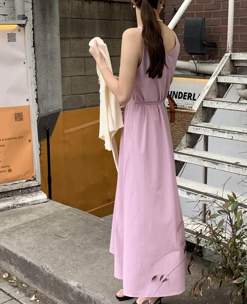 여성용 V넥 민소매 원피스 상세 이미지 30