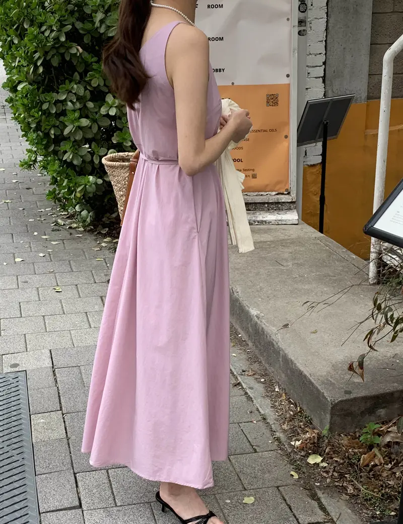 여성용 V넥 민소매 원피스 상세 이미지 32