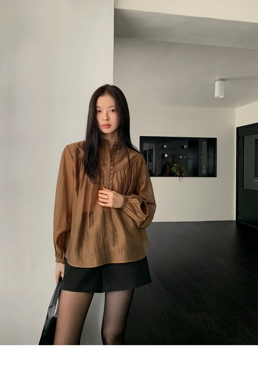 한국식 스타일 루즈핏 셔츠 상세 이미지 1
