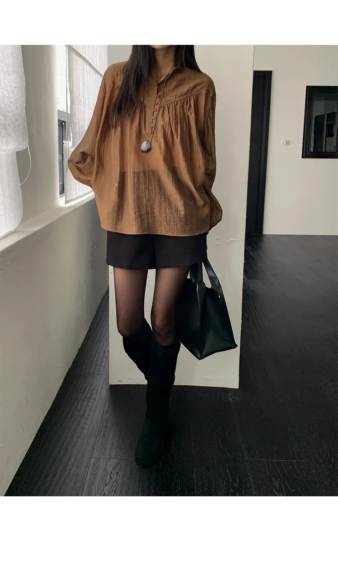 한국식 스타일 루즈핏 셔츠 상세 이미지 6