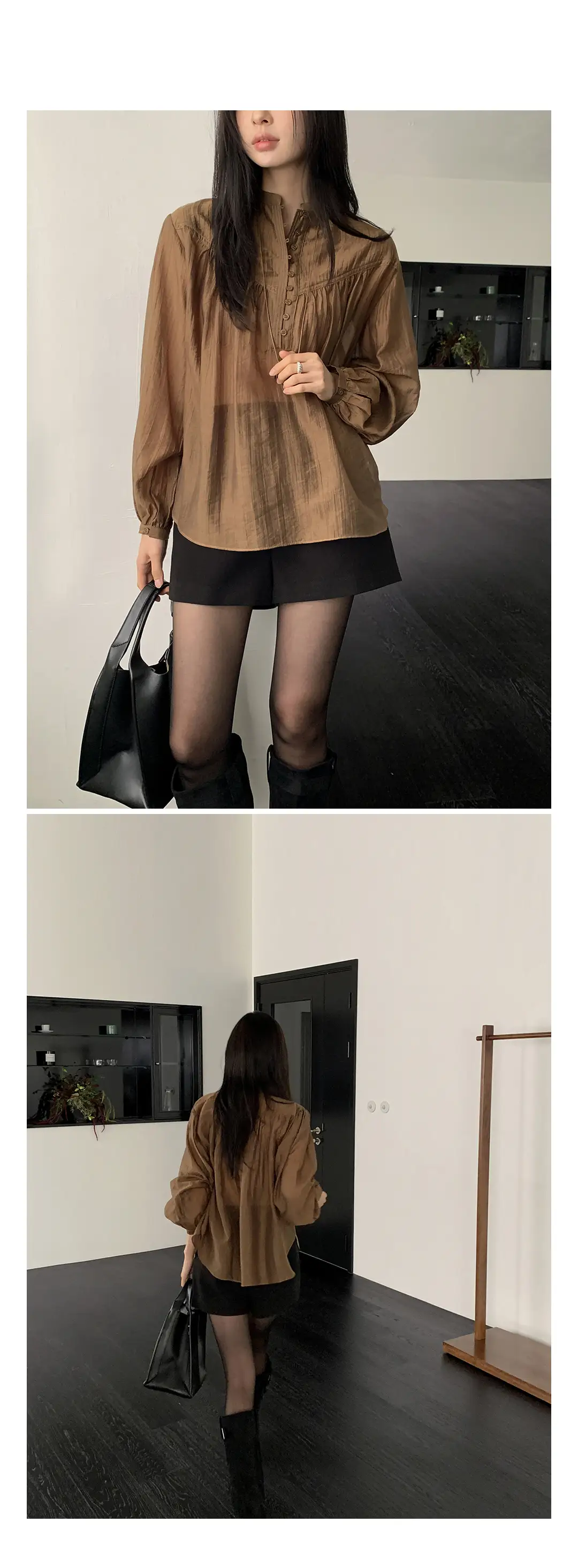 한국식 스타일 루즈핏 셔츠 상세 이미지 8