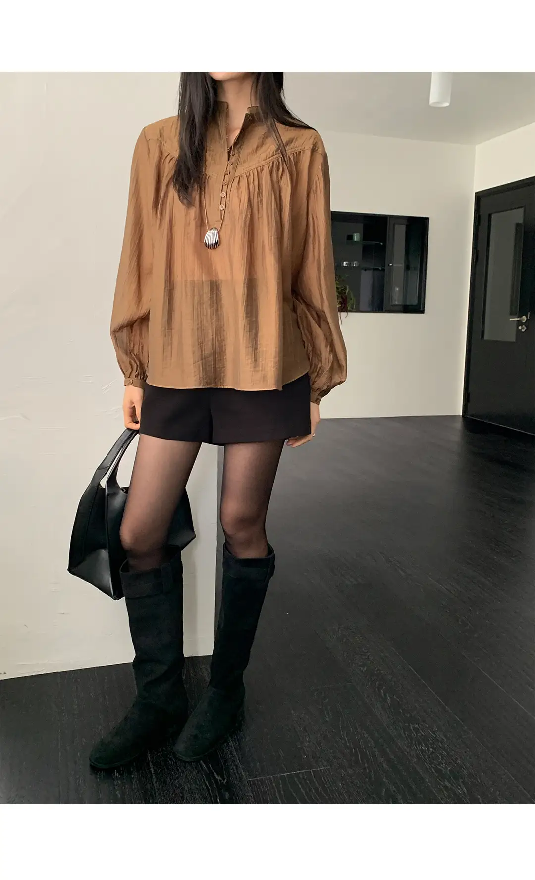 한국식 스타일 루즈핏 셔츠 상세 이미지 9