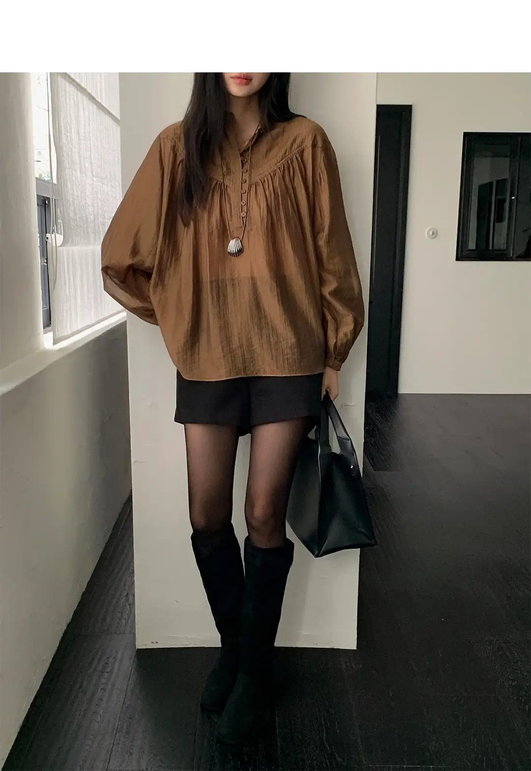 한국식 스타일 루즈핏 셔츠 상세 이미지 11
