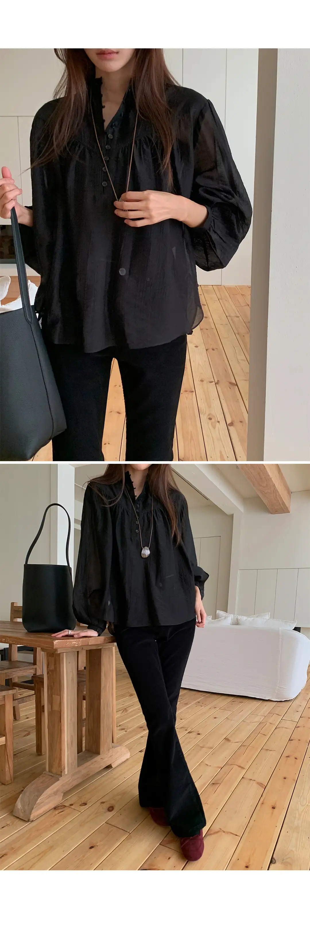 한국식 스타일 루즈핏 셔츠 상세 이미지 13
