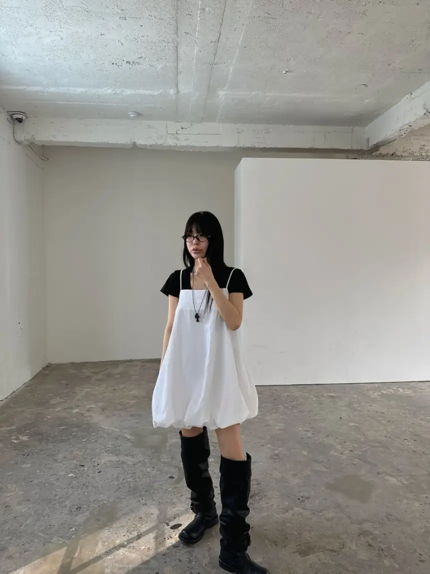 한국풍 랜턴 슬리브리스 원피스 상세 이미지 2