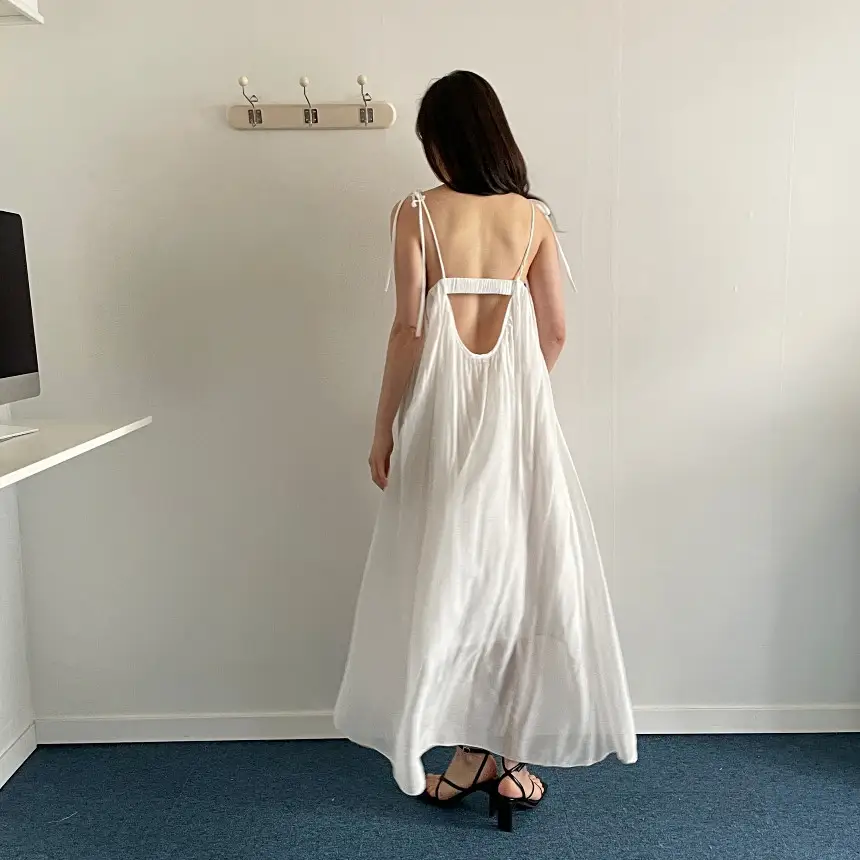 여성용 프렌치 리조트 스타일 노스리브 원피스 상세 이미지 15