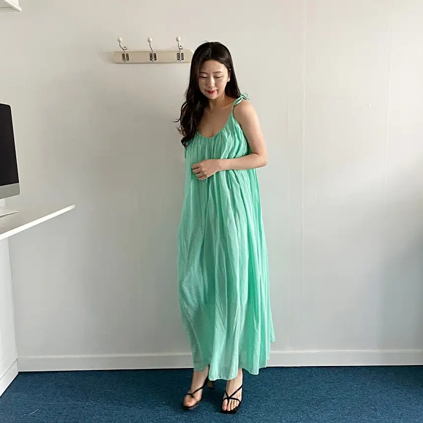 여성용 프렌치 리조트 스타일 노스리브 원피스 상세 이미지 25