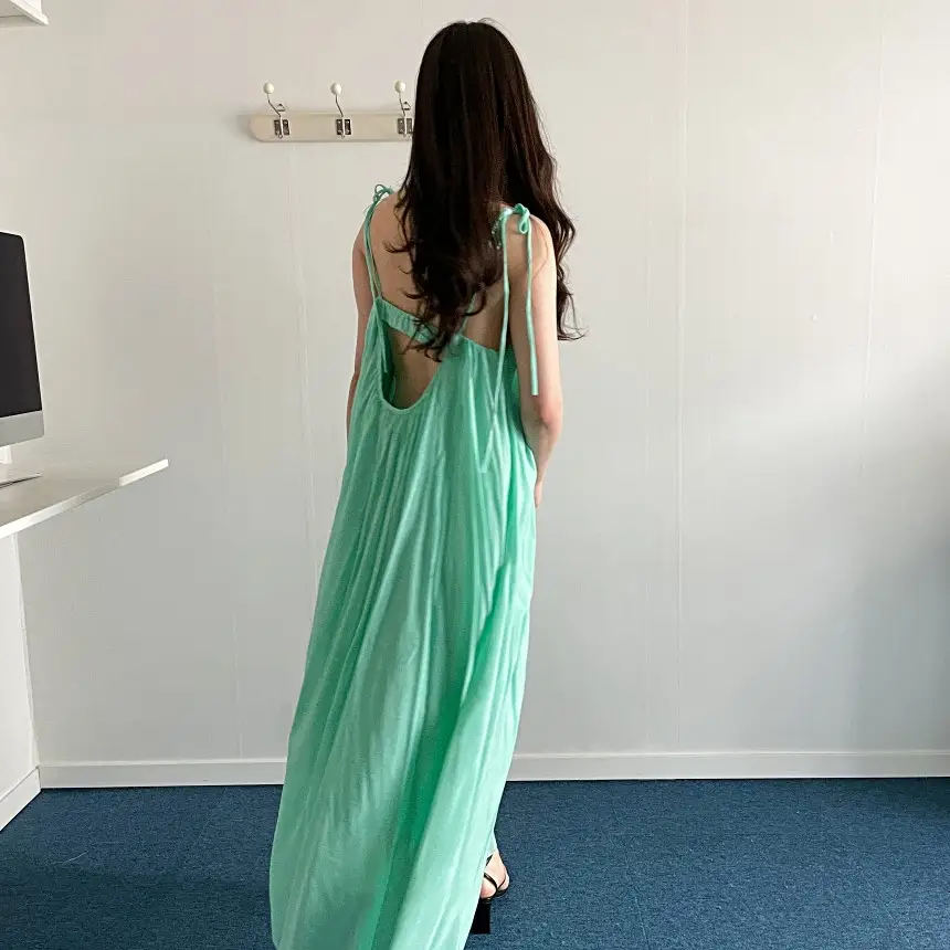 여성용 프렌치 리조트 스타일 노스리브 원피스 상세 이미지 29