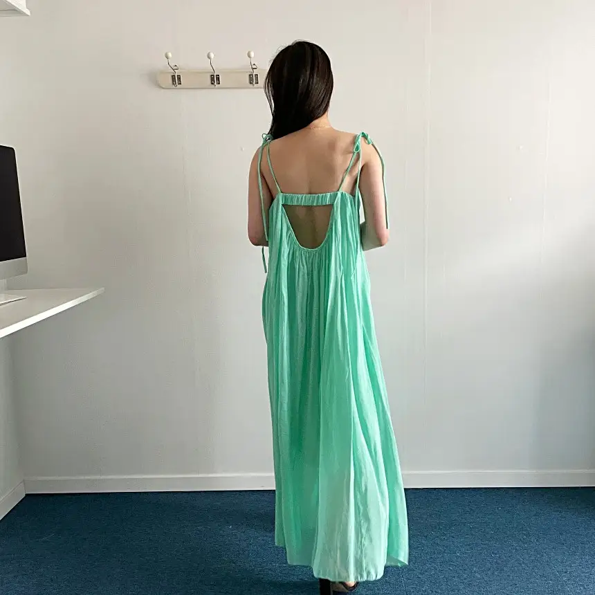 여성용 프렌치 리조트 스타일 노스리브 원피스 상세 이미지 31