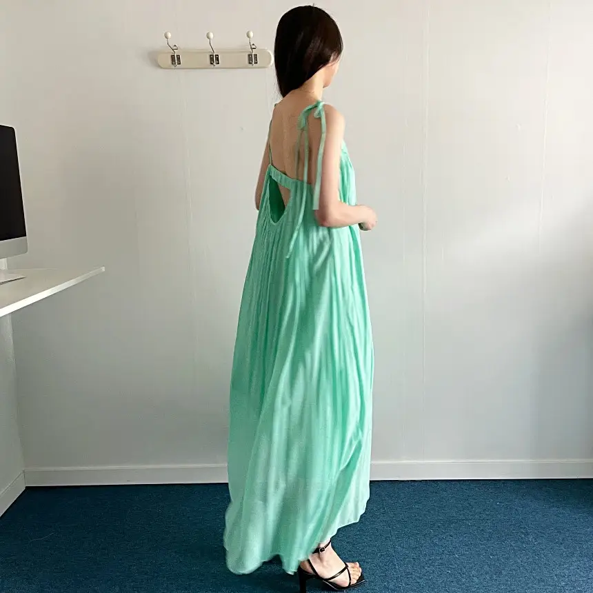 여성용 프렌치 리조트 스타일 노스리브 원피스 상세 이미지 33