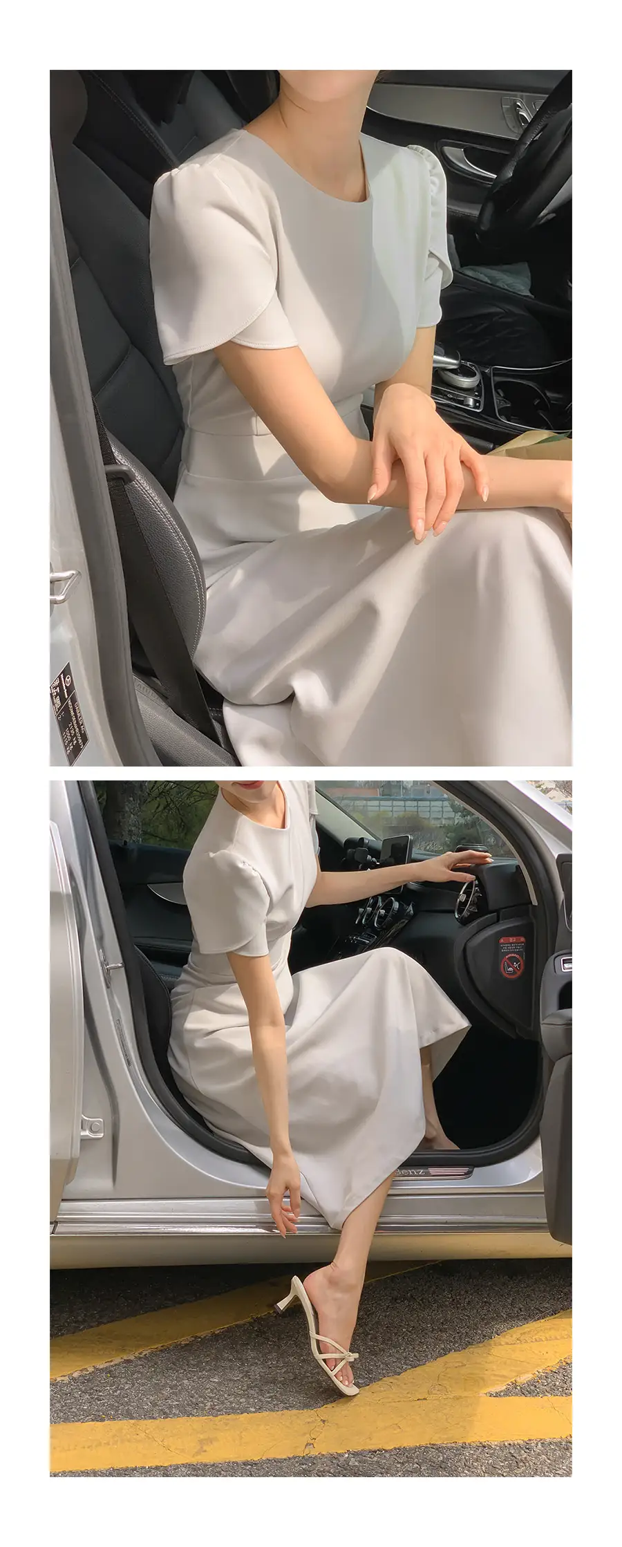 라운드넥 통근용 중장원피스 상세 이미지 19