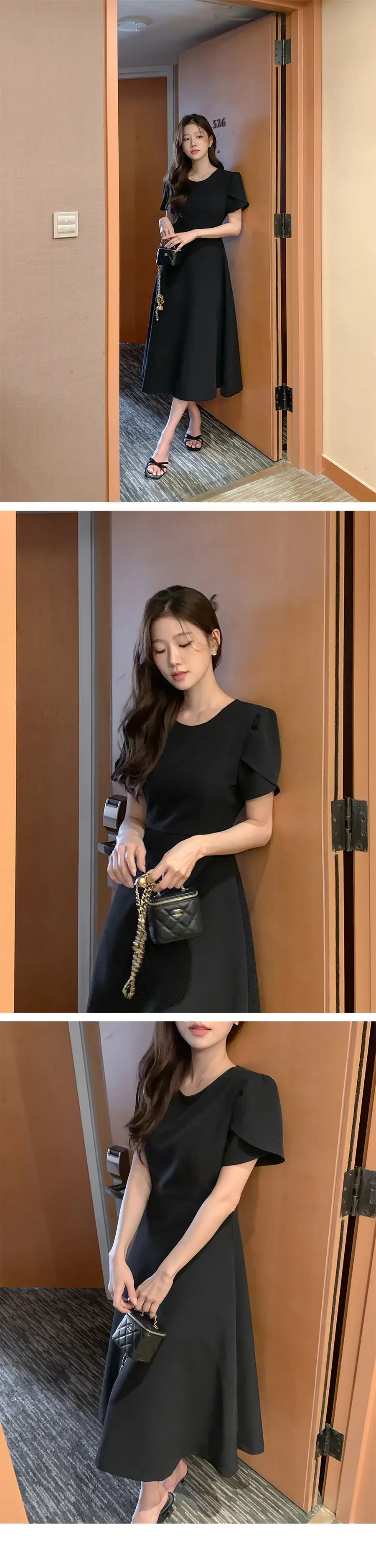 라운드넥 통근용 중장원피스 상세 이미지 23