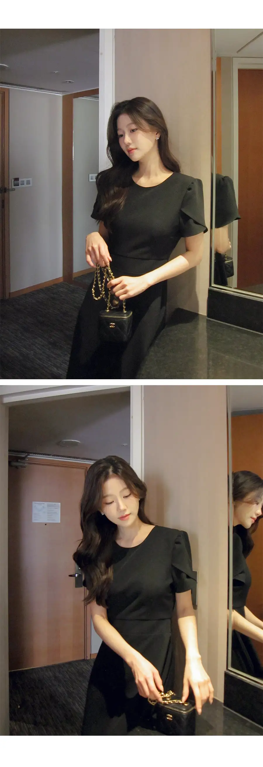 라운드넥 통근용 중장원피스 상세 이미지 26