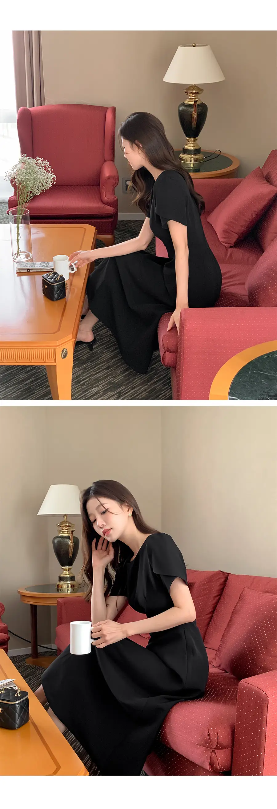라운드넥 통근용 중장원피스 상세 이미지 29