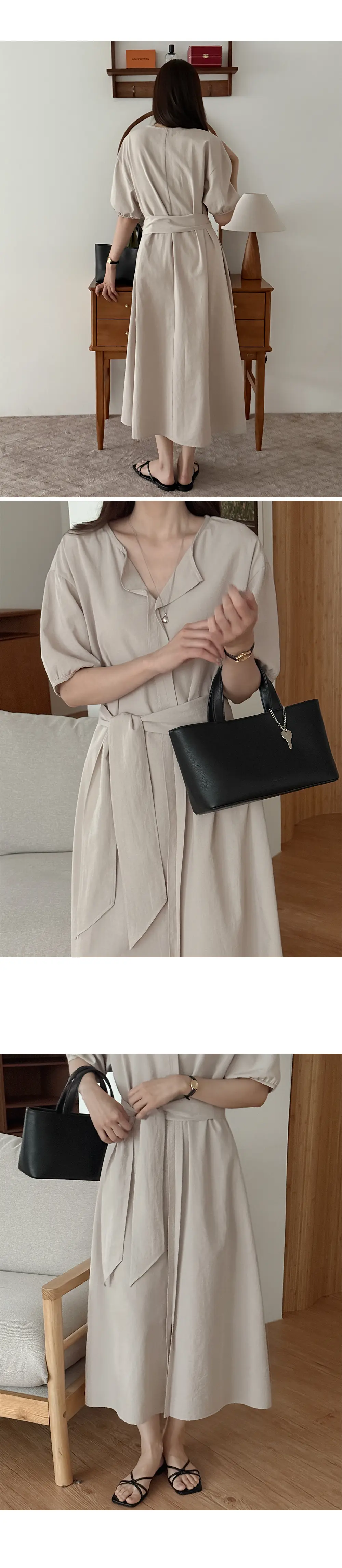한국풍 여유로운 핏 빅스커트 원피스 상세 이미지 4