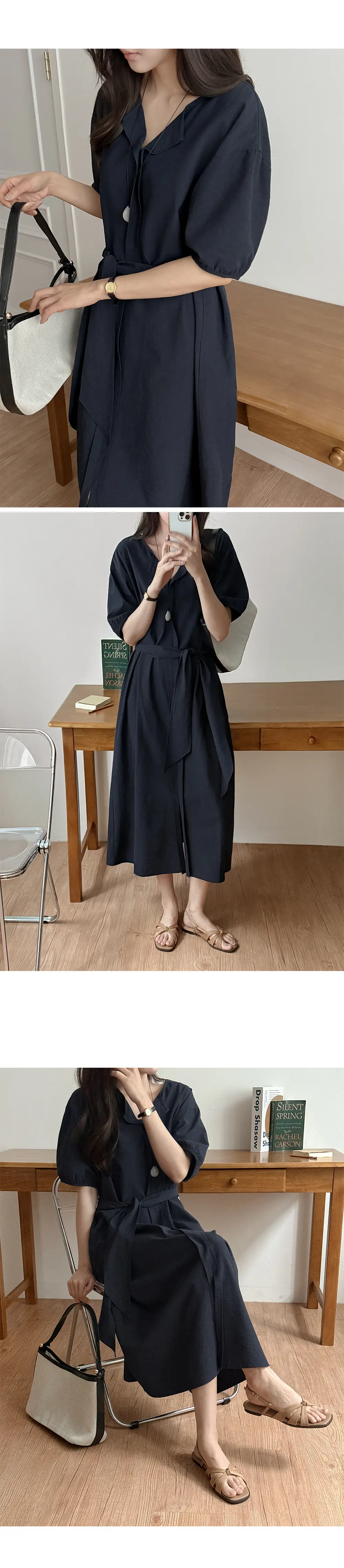한국풍 여유로운 핏 빅스커트 원피스 상세 이미지 6