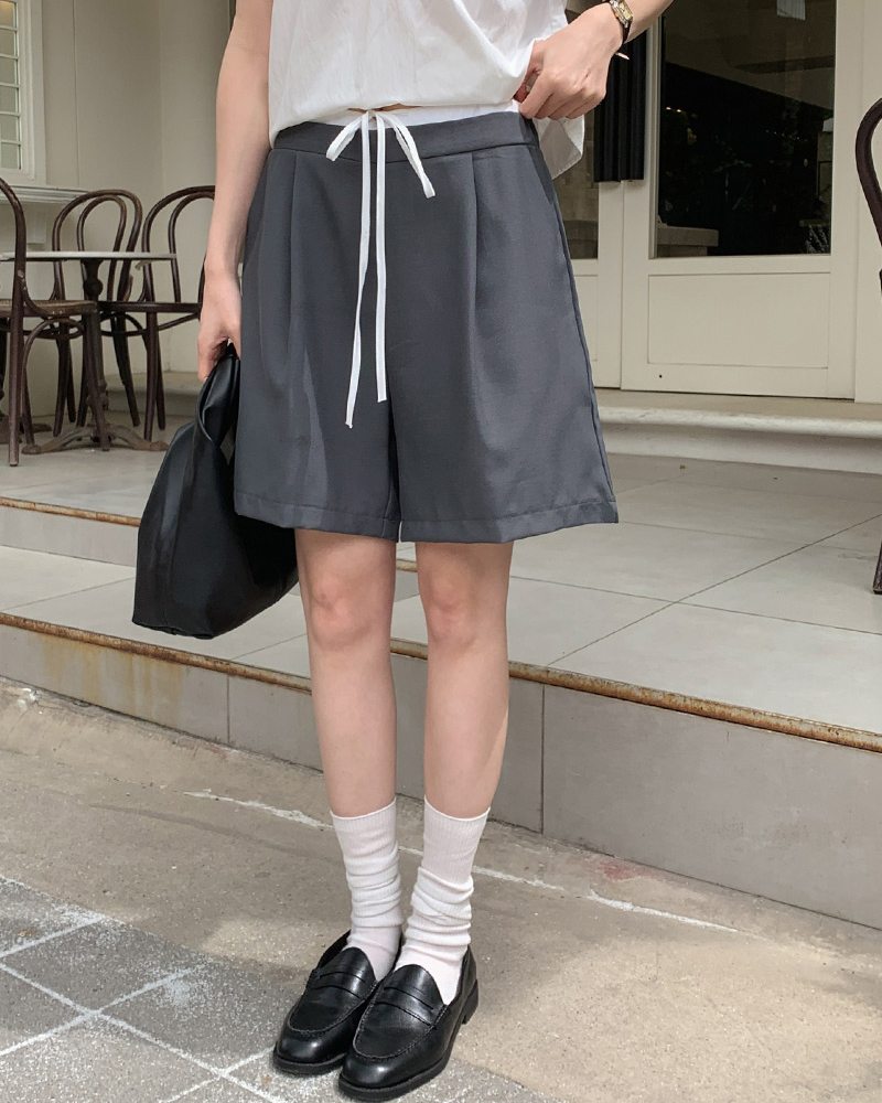 한국 chic 작은 대중 배색 다용도 넓은 다리가 짧다. 바지