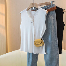 批发<b class='q'>实拍</b>大码女装遮副乳蕾丝吊带背心春季胖mm显瘦内搭外穿纯欲小上衣