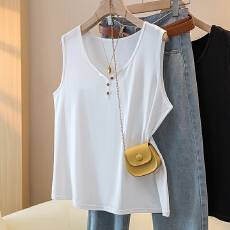 批发实拍~<b class='q'>莫代尔</b>亲肤大码胖mm<b class='q'>吊带</b>背心女打底内搭遮肚子夏外穿V领上衣