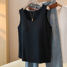批发实拍~带胸垫柔软<b class='q'>莫代尔</b>大码打底衫吊带<b class='q'>背心女</b>内搭春夏外穿t恤上衣