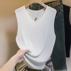 批发实拍曲珠<b class='q'>大码</b>女装V领吊带<b class='q'>背心</b><b class='q'>薄</b>款无袖针织衫外穿上衣t恤内搭