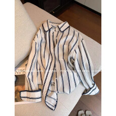 批发长袖<b class='q'>衬衫</b>女春2025新款小众设计感休闲宽松上衣