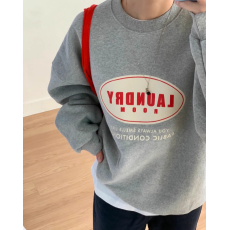 批发韩国东大门休闲百搭字母印花圆领宽松<b class='q'>套头卫衣</b>