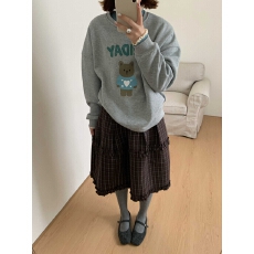 批发韩国东大门休闲百搭字母印花圆领宽松<b class='q'>套头卫衣</b>