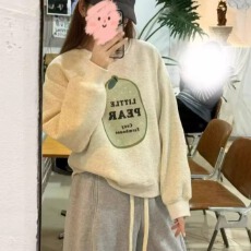 批发韩国东大门休闲百搭字母印花圆领宽松<b class='q'>套头卫衣</b>