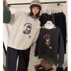 批发韩国东大门休闲百搭字母印花圆领宽松<b class='q'>套头卫衣</b>