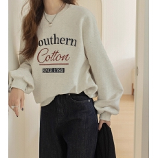 批发韩国东大门休闲百搭字母印花圆领宽松<b class='q'>套头卫衣</b>