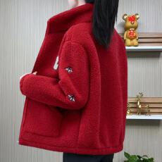 批发妈妈冬装棉衣加厚颗粒外套洋气新款<b class='q'>秋</b>冬加绒羊羔绒保暖棉袄棉服