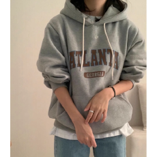 批发加绒加厚卫衣外套女装秋冬韩版连帽宽松<b class='q'>印花</b>长袖上衣潮