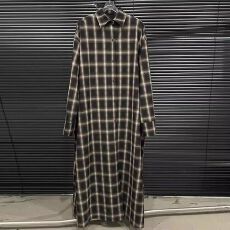 批发复古格调2026秋季新款长款格子<b class='q'>衬衫</b>女复古美式系带收腰显瘦外套女