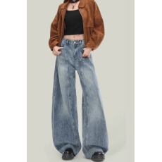 批发<b class='q'>嘻哈</b>百搭阔腿牛仔<b class='q'>裤</b>女春秋季新款高腰时尚显瘦宽松拖地牛仔<b class='q'>裤</b>潮