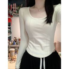 批发官图实价 罗纹 打底衫女秋冬内搭短<b class='q'>T</b><b class='q'>恤</b>辣妹修身保暖上衣