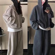 批发大码300斤200胖mm遮肚卫衣阔腿裤<b class='q'>休闲</b><b class='q'>运动</b>套装女装秋天网红二件套