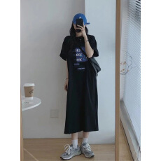 批发夏季韩版韩国大码长款<b class='q'>连衣裙</b>胖mm宽松过膝睡裙专供<b class='q'>外贸</b>