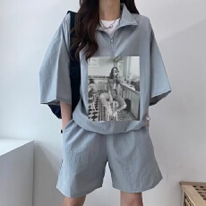 批发休闲<b class='q'>运动服</b>套装女夏季2026新款<b class='q'>短袖</b>短裤校园风可爱少女跑步两件