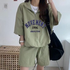 批发休闲<b class='q'>运动服</b>套装女夏季2026新款<b class='q'>短袖</b>短裤校园风可爱少女跑步两件