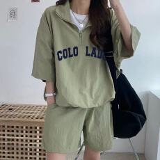 批发韩版<b class='q'>运动服</b>套装女夏季2026新款<b class='q'>短袖</b>短裤校园风可爱少女跑步两件