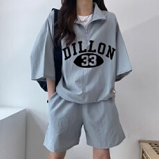 批发休闲<b class='q'>运动服</b>套装女夏季2026新款<b class='q'>短袖</b>短裤校园风可爱少女跑步两件