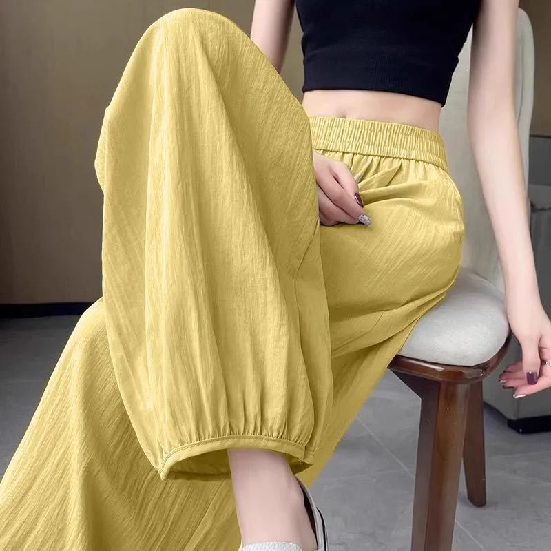 자외선 차단 속도 건조한 하렘 바지 아이들 여름 얇은 스타일 루즈핏 슬림해 보이는 도루 센스 빅 사이즈 캐주얼 스트레이트 9 포인트 운동 바지