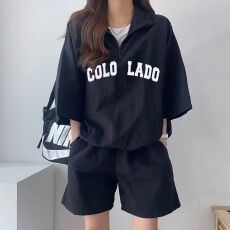 批发韩版<b class='q'>运动服</b>套装女夏季2026新款短袖短裤校园风可爱少女跑步两件
