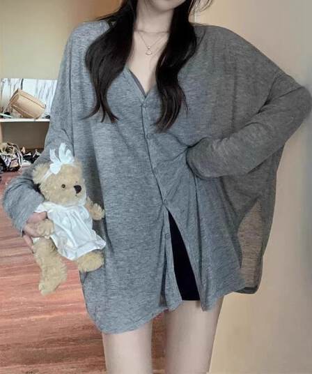자외선 차단 오픈 가디건 여성 긴 소매 여름 외부 가져 가라. 얇은 스타일 루즈핏 통기성 맨위 마이크로 ~을 통해 에어컨 셔츠