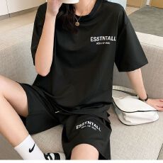 批发短袖<b class='q'>套装</b><b class='q'>女</b>设计感小众宽松韩版2024夏季新款休闲运动<b class='q'>套装</b>宽松韩版