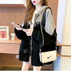 批发慵懒风春秋<b class='q'>开衫</b>连帽卫衣女韩版宽松大码拉链春秋季<b class='q'>薄</b>款外套ins潮
