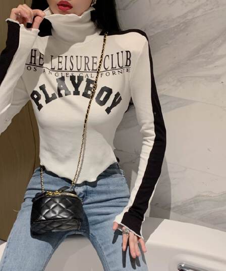 양면 De 플러시 원단 터틀넥 기본 셔츠 인사이드 가져 가라. Chic 맨위